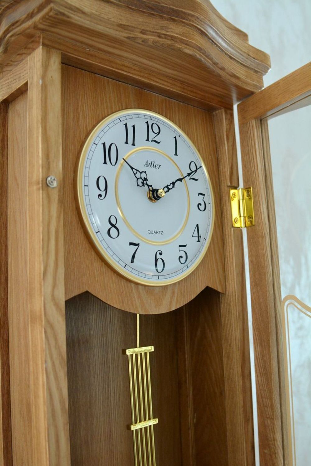 Zegar skrzynkowy ścienny 20226D dębowy z kurantem i wahadłem (4).JPG