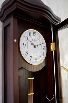 Zegar ścienny drewniany wenge Adler 20226W ✅ Zegar ścienny wykonany z drewna w ciemnej kolorystyce. ✅ Tarcza zegara w jasnym kolorze z czarnymi cyframi arabskimi ✅ (10).JPG