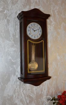Zegar ścienny drewniany wenge Adler 20226W ✅ Zegar ścienny wykonany z drewna w ciemnej kolorystyce. ✅ Tarcza zegara w jasnym kolorze z czarnymi cyframi arabskimi ✅ (11).JPG