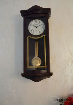 Zegar ścienny drewniany wenge Adler 20226W ✅ Zegar ścienny wykonany z drewna w ciemnej kolorystyce. ✅ Tarcza zegara w jasnym kolorze z czarnymi cyframi arabskimi ✅ (2).JPG