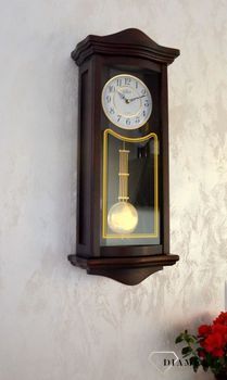 Zegar ścienny drewniany wenge Adler 20226W ✅ Zegar ścienny wykonany z drewna w ciemnej kolorystyce. ✅ Tarcza zegara w jasnym kolorze z czarnymi cyframi arabskimi ✅ (3).JPG
