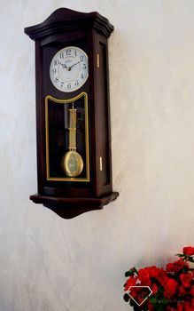 Zegar ścienny drewniany wenge Adler 20226W ✅ Zegar ścienny wykonany z drewna w ciemnej kolorystyce. ✅ Tarcza zegara w jasnym kolorze z czarnymi cyframi arabskimi ✅ (4).JPG