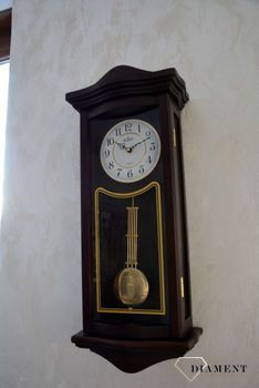 Zegar ścienny drewniany wenge Adler 20226W ✅ Zegar ścienny wykonany z drewna w ciemnej kolorystyce. ✅ Tarcza zegara w jasnym kolorze z czarnymi cyframi arabskimi ✅ (5).JPG