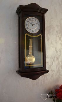 Zegar ścienny drewniany wenge Adler 20226W ✅ Zegar ścienny wykonany z drewna w ciemnej kolorystyce. ✅ Tarcza zegara w jasnym kolorze z czarnymi cyframi arabskimi ✅ (6).JPG