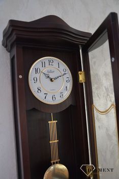 Zegar ścienny drewniany wenge Adler 20226W ✅ Zegar ścienny wykonany z drewna w ciemnej kolorystyce. ✅ Tarcza zegara w jasnym kolorze z czarnymi cyframi arabskimi ✅ (7).JPG