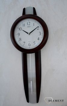 Zegar ścienny drewniany wenge Adler 20229W ✅ Zegar ścienny wykonany z drewna w ciemnej kolorystyce. ✅ Tarcza zegara w jasnym kolorze z czarnymi cyframi arabskimi ✅ (1).JPG