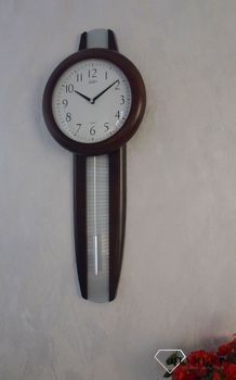 Zegar ścienny drewniany wenge Adler 20229W ✅ Zegar ścienny wykonany z drewna w ciemnej kolorystyce. ✅ Tarcza zegara w jasnym kolorze z czarnymi cyframi arabskimi ✅ (2).JPG