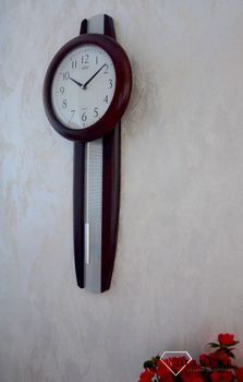 Zegar ścienny drewniany wenge Adler 20229W ✅ Zegar ścienny wykonany z drewna w ciemnej kolorystyce. ✅ Tarcza zegara w jasnym kolorze z czarnymi cyframi arabskimi ✅ (5).JPG