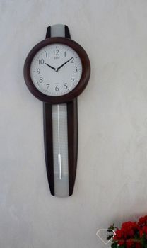 Zegar ścienny drewniany wenge Adler 20229W ✅ Zegar ścienny wykonany z drewna w ciemnej kolorystyce. ✅ Tarcza zegara w jasnym kolorze z czarnymi cyframi arabskimi ✅ (7).JPG