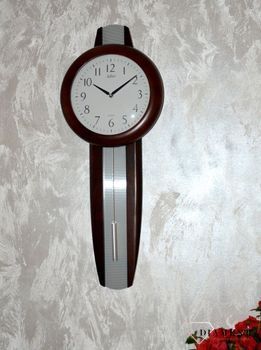 Zegar ścienny drewniany wenge Adler 20229W ✅ Zegar ścienny wykonany z drewna w ciemnej kolorystyce. ✅ Tarcza zegara w jasnym kolorze z czarnymi cyframi arabskimi ✅ (8).JPG
