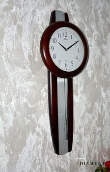 Zegar ścienny drewniany wenge Adler 20229W ✅ Zegar ścienny wykonany z drewna w ciemnej kolorystyce. ✅ Tarcza zegara w jasnym kolorze z czarnymi cyframi arabskimi ✅ (9).JPG