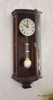 Zegar ścienny drewniany z wahadłem wenge 20237W ✅ Zegar ścienny wykonany z drewna w ciemnej kolorystyce (1).JPG