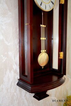 Zegar ścienny drewniany z wahadłem wenge 20237W ✅ Zegar ścienny wykonany z drewna w ciemnej kolorystyce (3).JPG