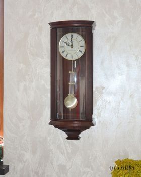 Zegar ścienny drewniany z wahadłem wenge 20237W ✅ Zegar ścienny wykonany z drewna w ciemnej kolorystyce (5).JPG