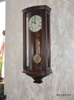 Zegar ścienny drewniany z wahadłem wenge 20237W ✅ Zegar ścienny wykonany z drewna w ciemnej kolorystyce (6).JPG