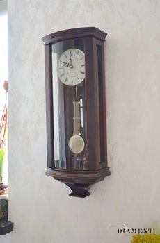 Zegar ścienny drewniany z wahadłem wenge 20237W ✅ Zegar ścienny wykonany z drewna w ciemnej kolorystyce (7).JPG