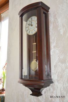 Zegar ścienny drewniany z wahadłem wenge 20237W ✅ Zegar ścienny wykonany z drewna w ciemnej kolorystyce (8).JPG