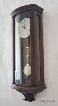 Zegar ścienny drewniany z wahadłem wenge 20237W ✅ Zegar ścienny wykonany z drewna w ciemnej kolorystyce (9).JPG
