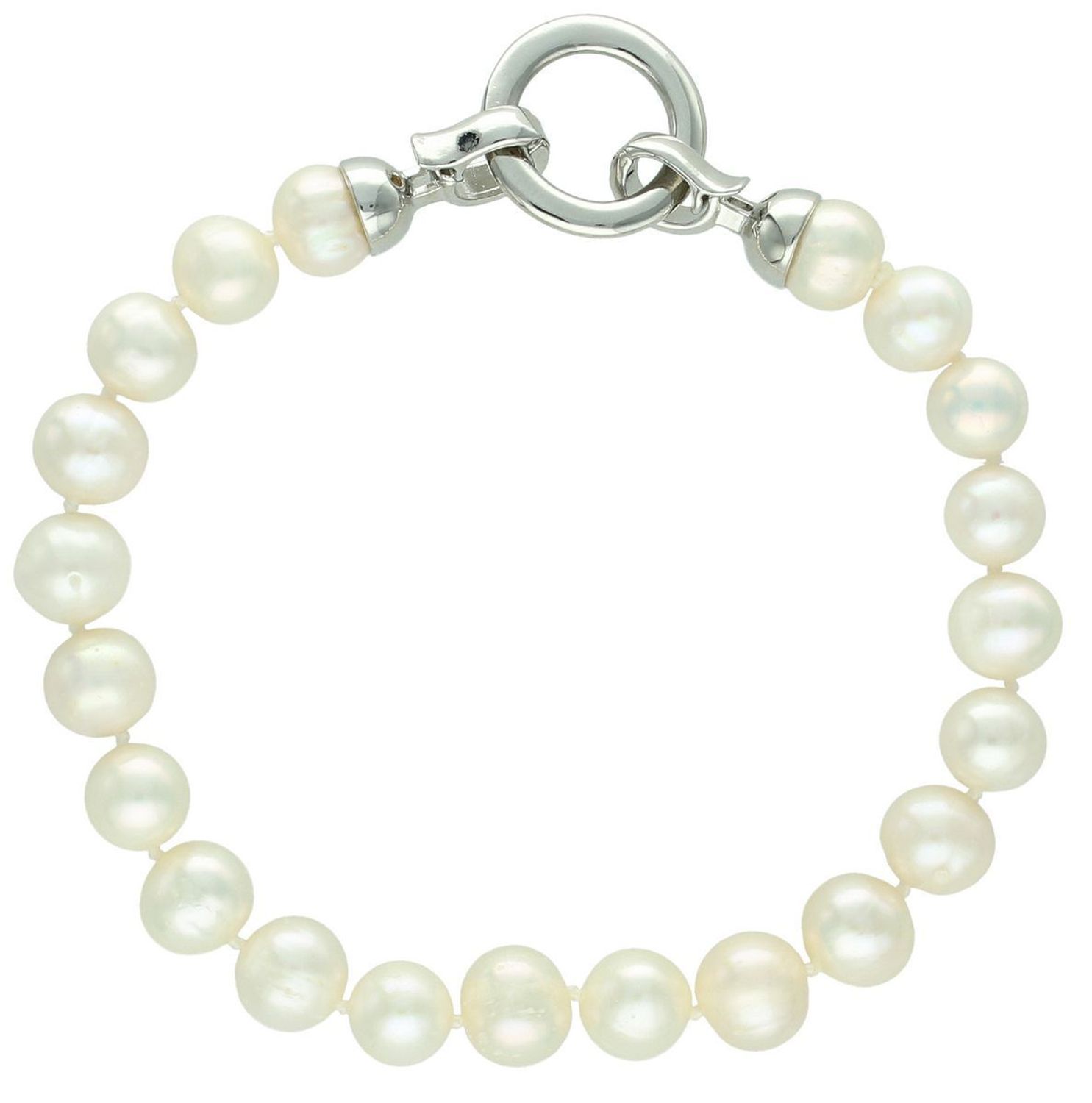 Bransoletka perła hod. z ozdobnym zapięciem kółeczkiem 2027160308K  Niezwykle efektowna, gustowna bransoletka wykonana z certyfikowanych hodowlanych pereł 1.jpg