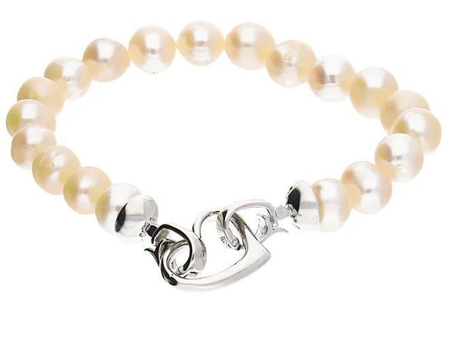 Bransoletka z pereł hodowlanych z sercem stal 2027160508 Niezwykle efektowna, gustowna bransoletka wykonana z certyfikowanych hodowlanych pereł słodkowodnych 1.jpg