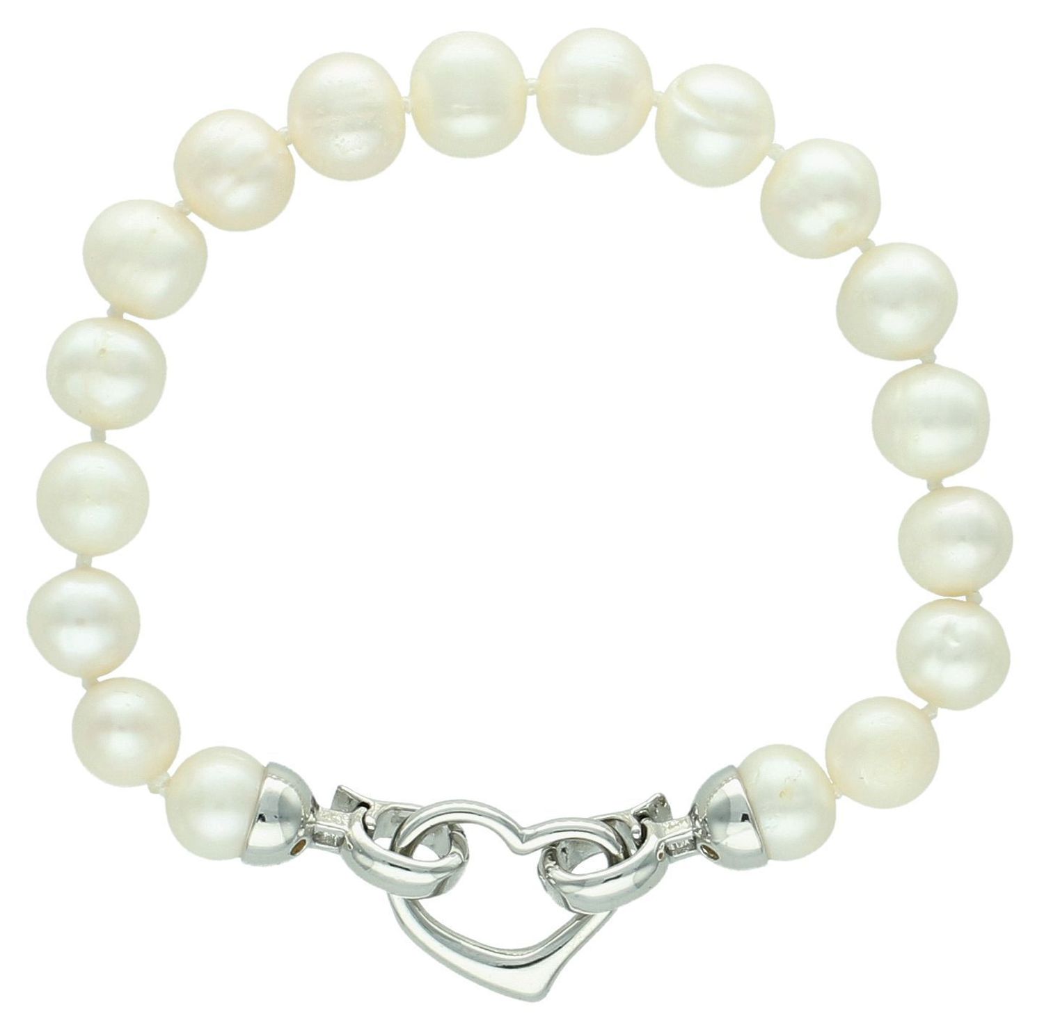 Bransoletka z pereł hodowlanych z sercem stal 2027160508 Niezwykle efektowna, gustowna bransoletka wykonana z certyfikowanych hodowlanych pereł słodkowodnych 1.jpg