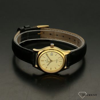 Zegarek damski złoty z czarnym paskiem z szafirowym szkłem ⌚ Atlantic Sealine 22341.45.31  (3).jpg