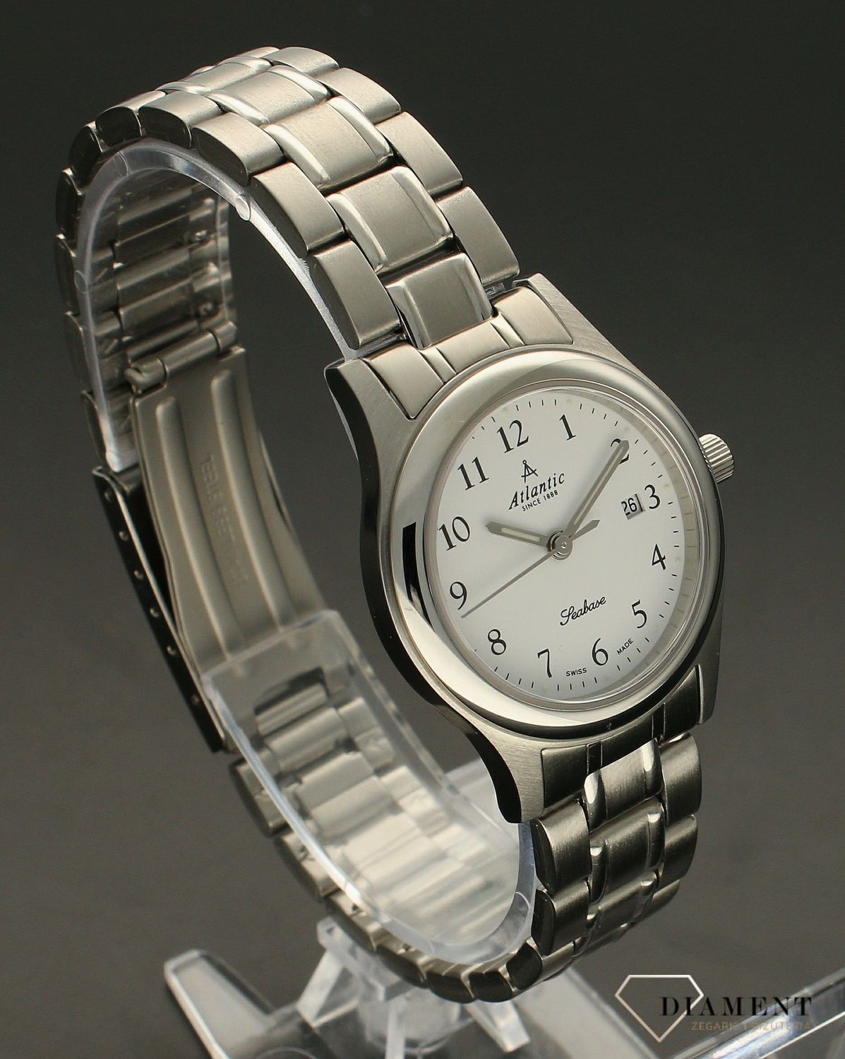 Zegarek damski Atlantic Classic Sapphire 20347.41.13. Atlantic Seabase to najbardziej klasyczne zegarki wykonane przy użyciu wysokiej klasy materiałów. Każdy z czasomierzy został wyposażony w szafirowe szkiełko, które jest niezwykle odporne na.jpg