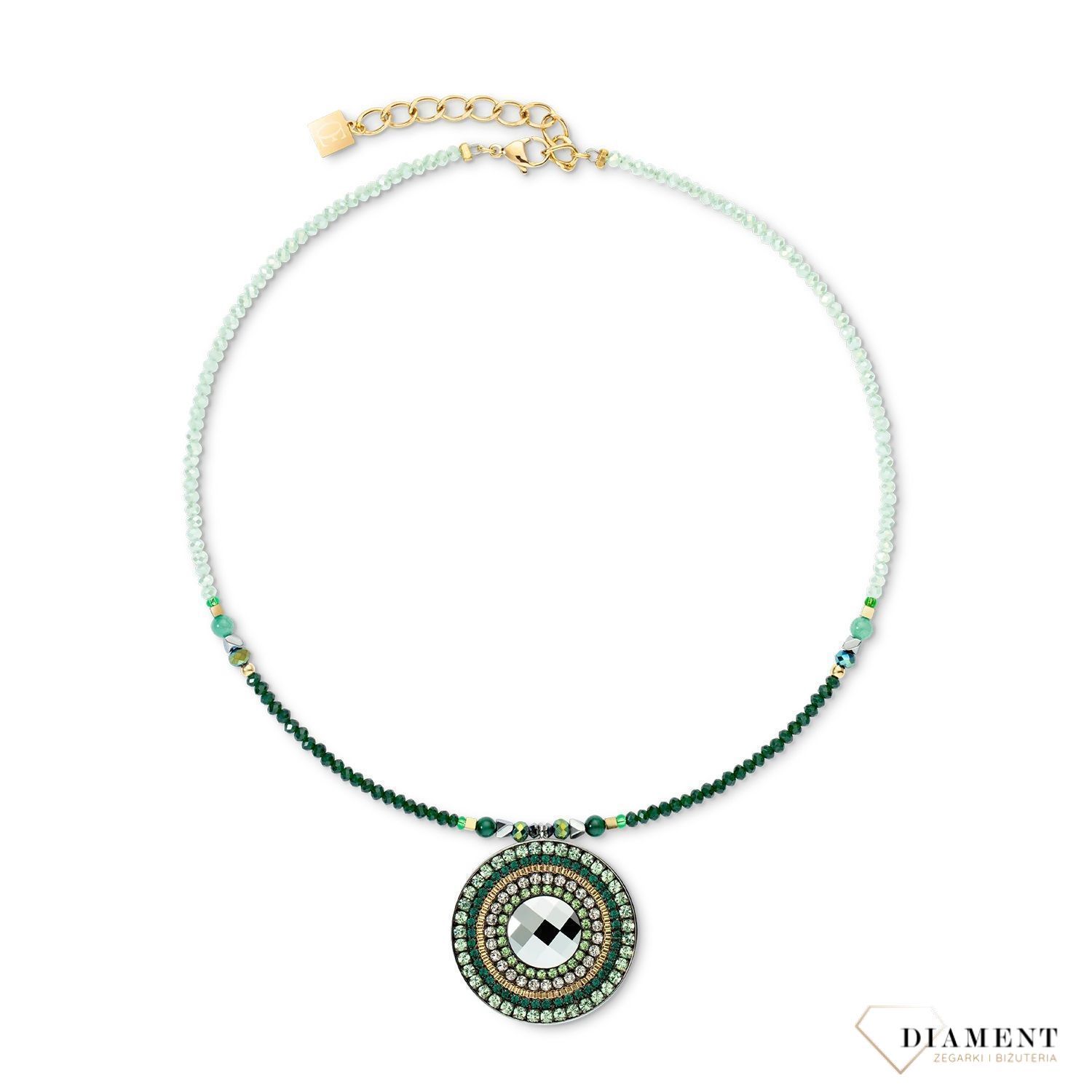 Naszyjnik damski Coeur de Lion Amulet Glamorous Green 2035100516.jpg