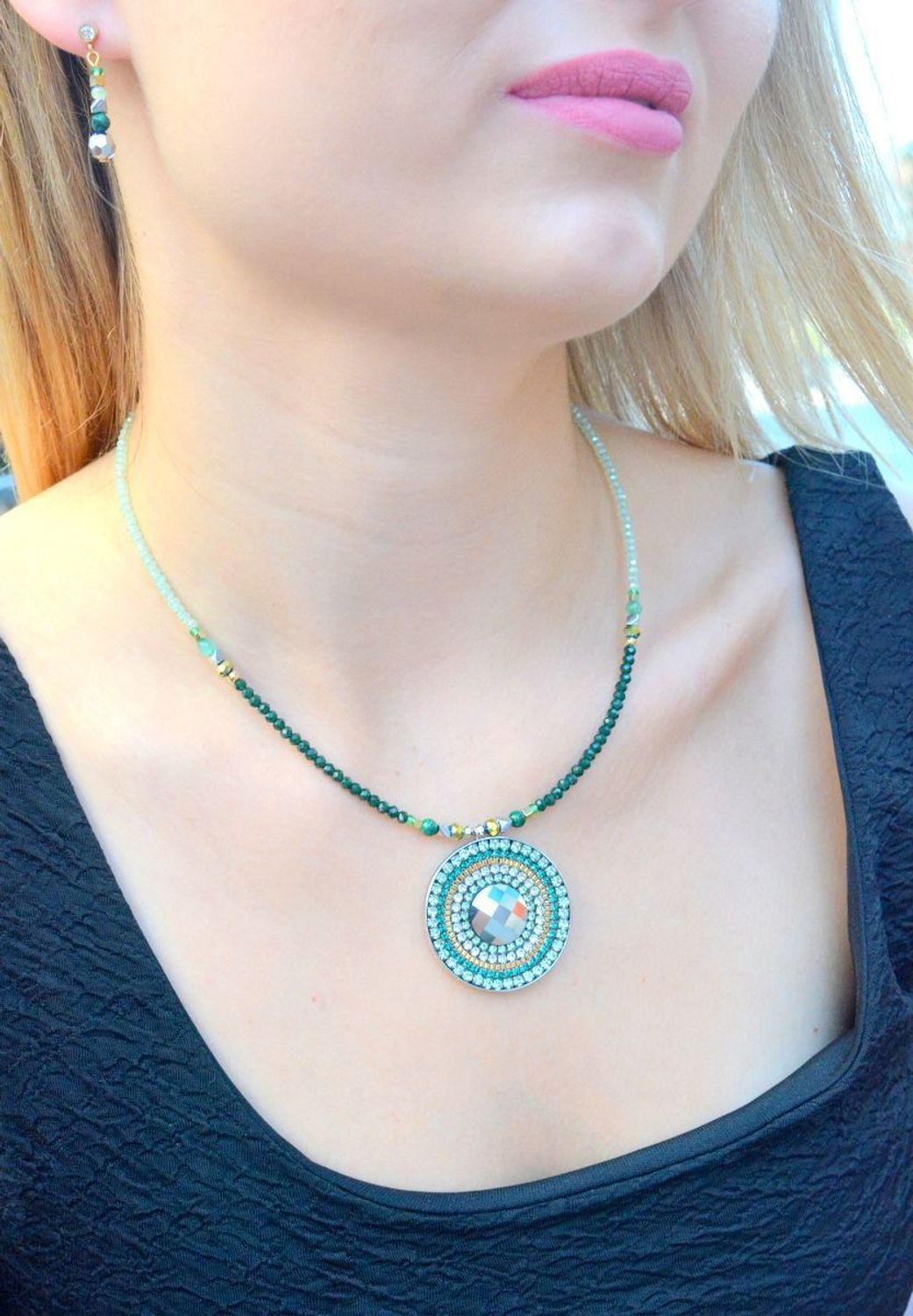 Kolczyki damskie Coeur de Lion Amulet Glamorous Green malachit 2035210516..jpg