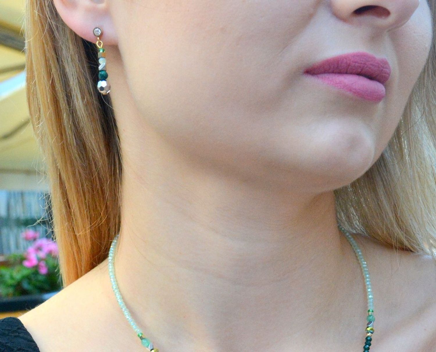 Kolczyki damskie Coeur de Lion Amulet Glamorous Green malachit 2035210516..jpg