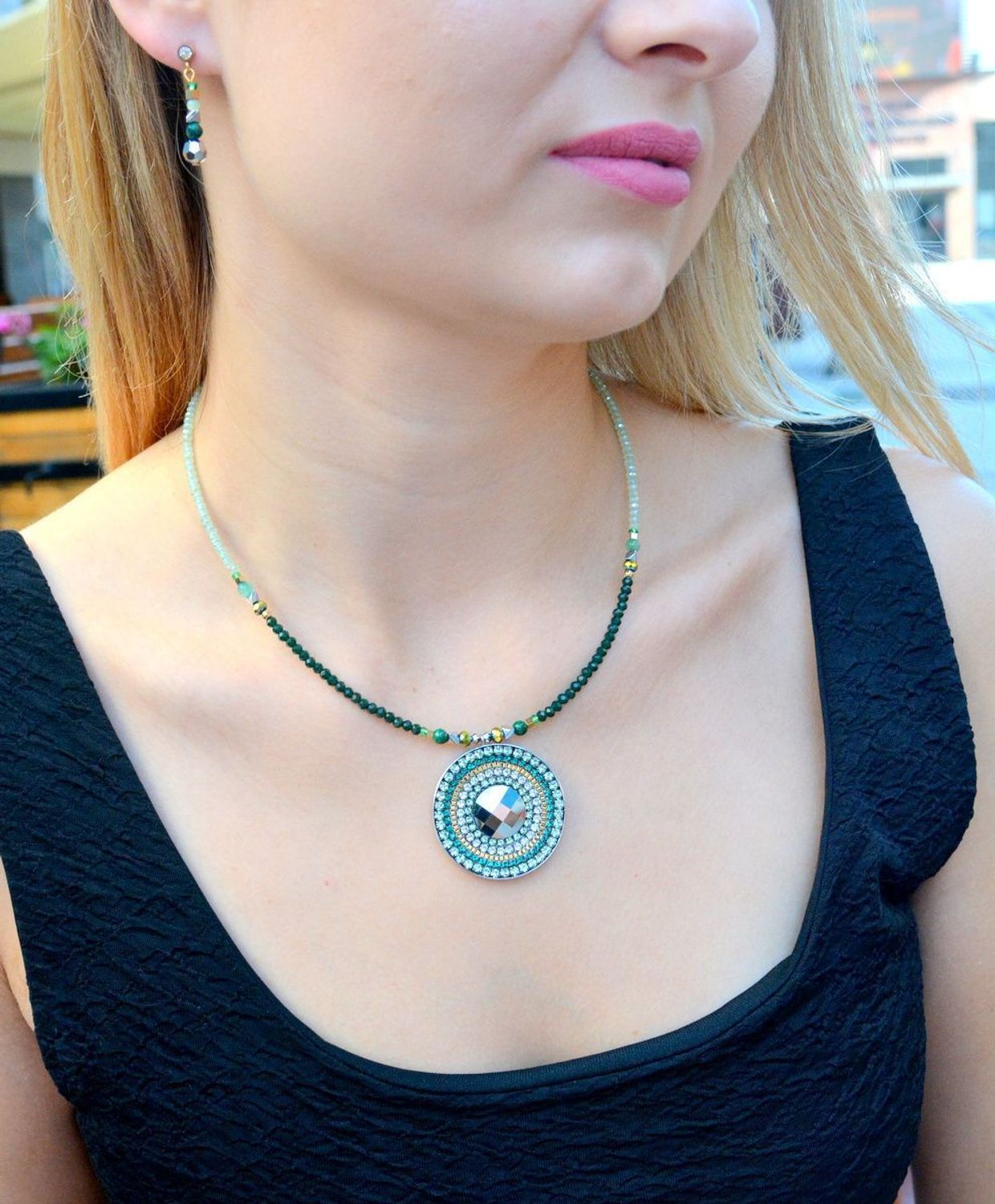 Kolczyki damskie Coeur de Lion Amulet Glamorous Green malachit 2035210516..jpg