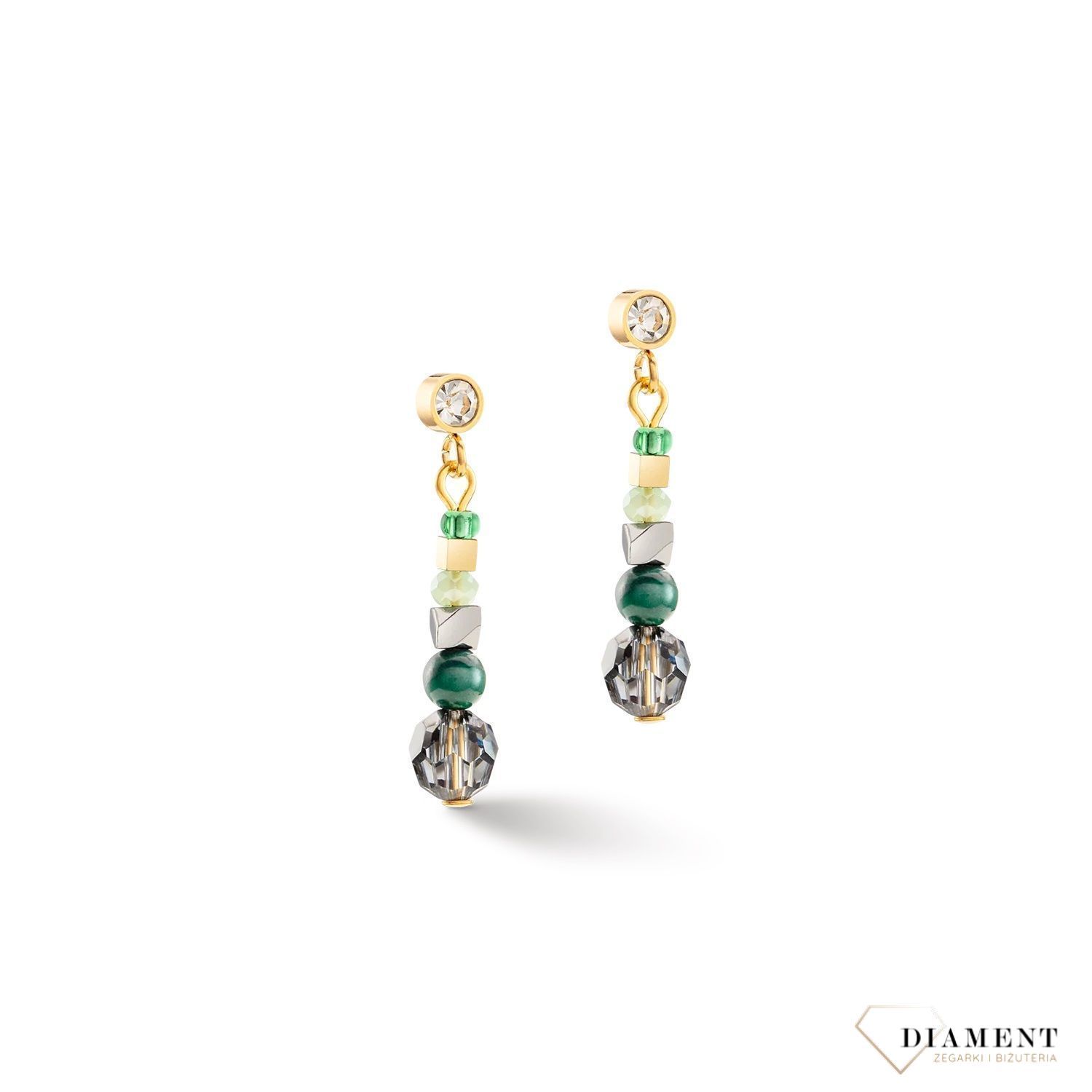 Kolczyki damskie Coeur de Lion Amulet Glamorous Green malachit 2035210516..jpg