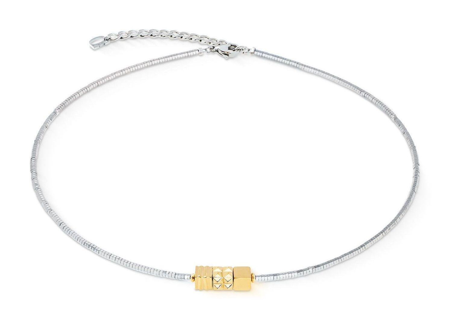 Naszyjnik damski Coeur de Lion Cube Trio Facets 2040101716 – srebrno-złoty z hematytem (1).jpg