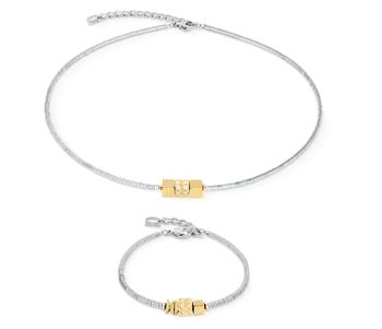 Naszyjnik damski Coeur de Lion Cube Trio Facets 2040101716 – srebrno-złoty z hematytem (2).jpg