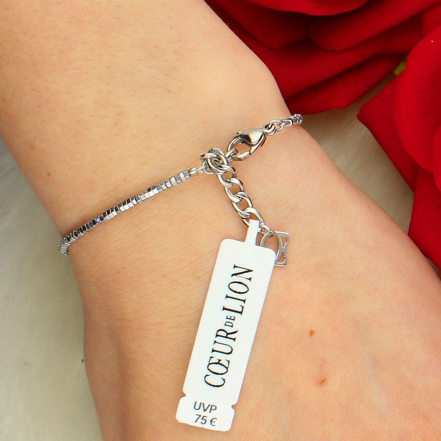 Bransoletka damska Coeur de Lion Cube Trio Facets 2040301716 – srebrno-złota z hematytem (1).jpg