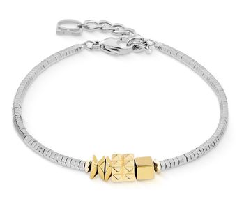 Bransoletka damska Coeur de Lion Cube Trio Facets 2040301716 – srebrno-złota z hematytem (1).jpg