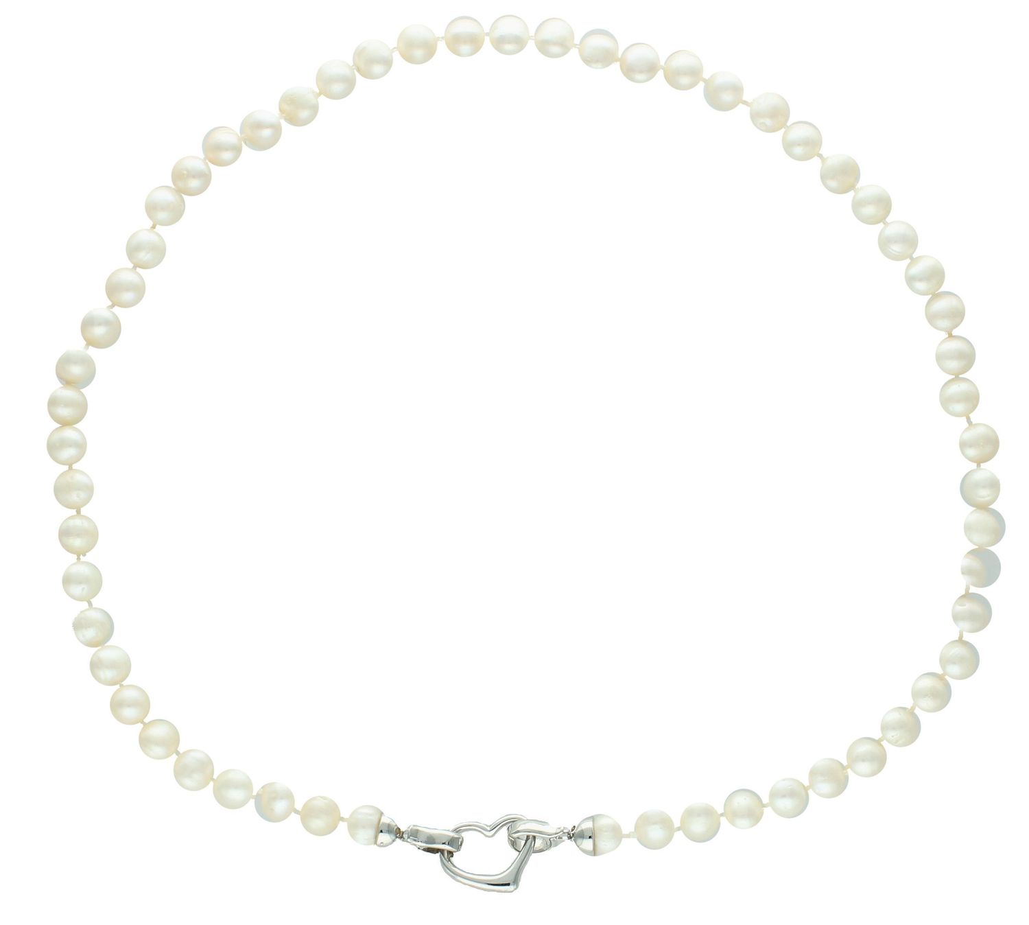 Naszyjnik perła hod. z sercem stal. 2047160258S. Niezwykle efektowny, gustowny naszyjnik wykonany z certyfikowanych hodowlanych pereł słodkowodnych Namido z wykonanym ze stali szlachetnej 1.jpg