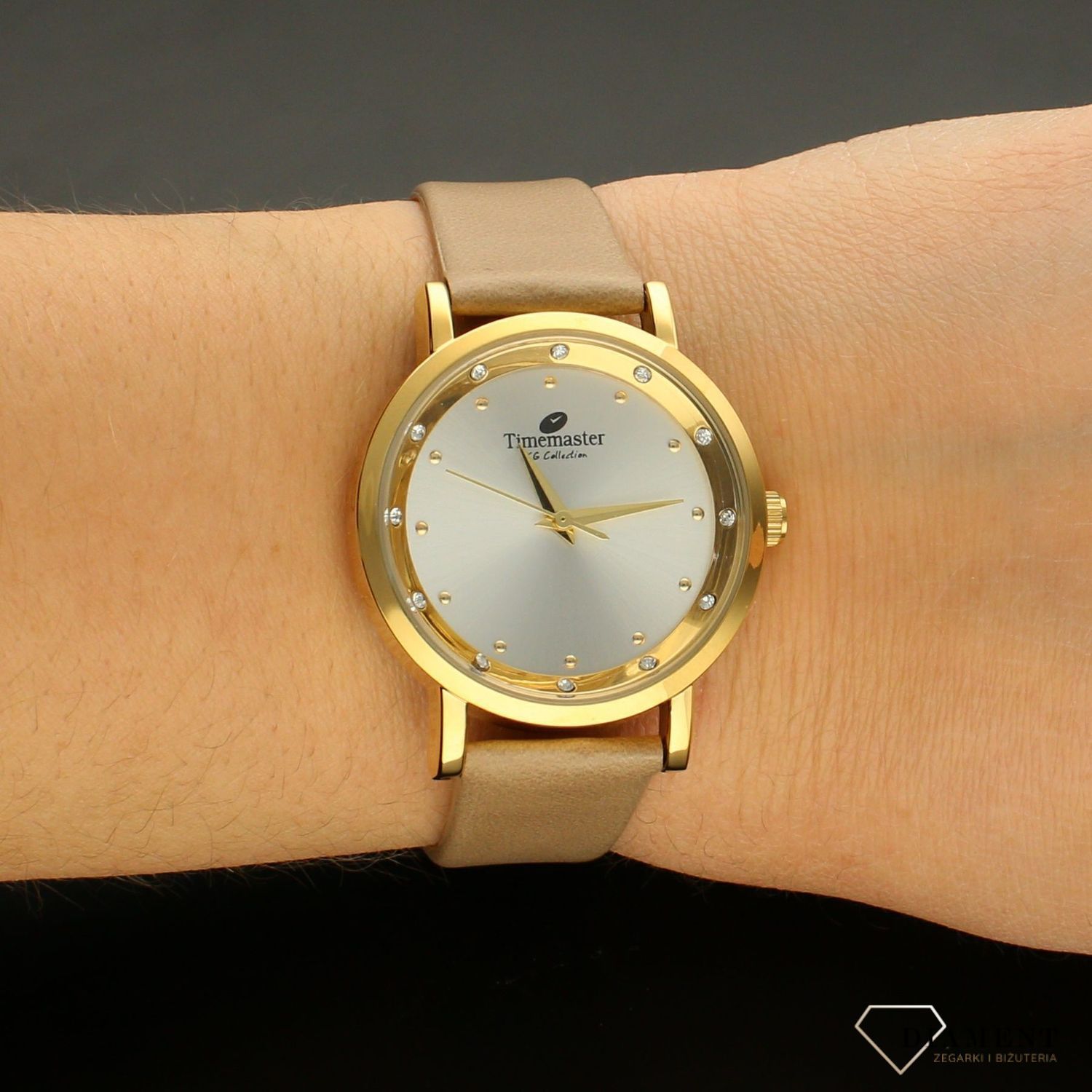Zegarek damski na pasku beżowym Timemaster 205-19 jpg.jpg
