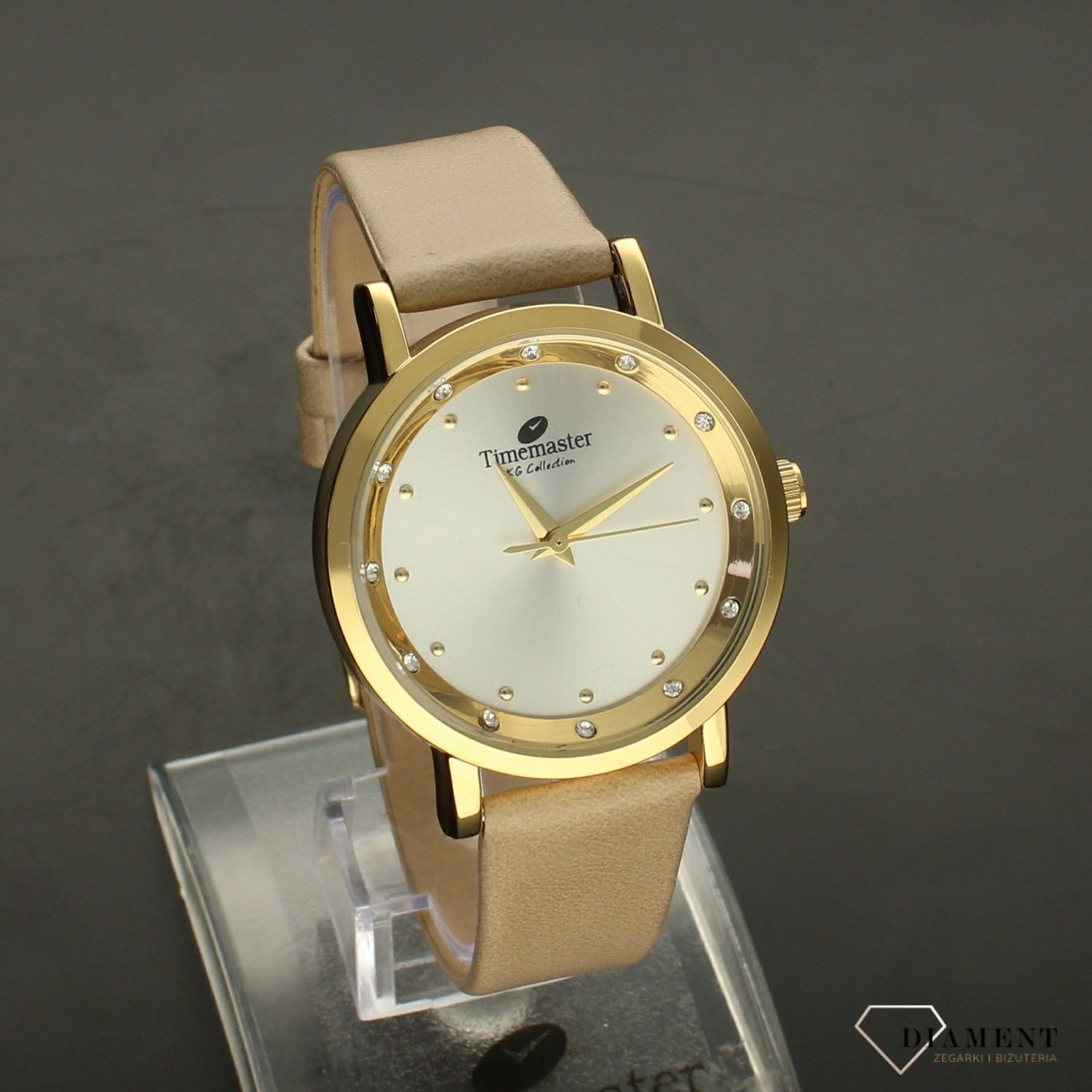 Zegarek damski na pasku beżowym Timemaster 205-19 jpg.jpg