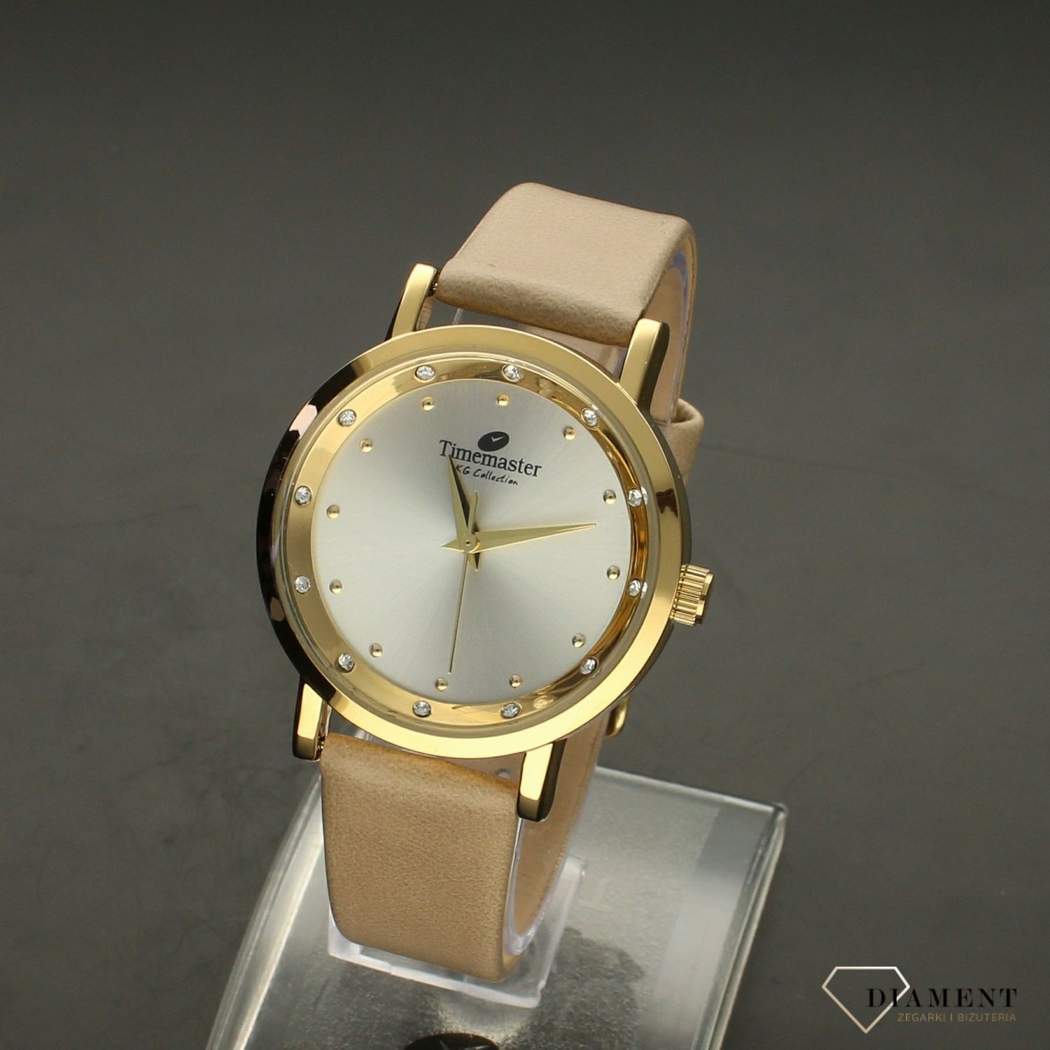 Zegarek damski na pasku beżowym Timemaster 205-19 jpg.jpg