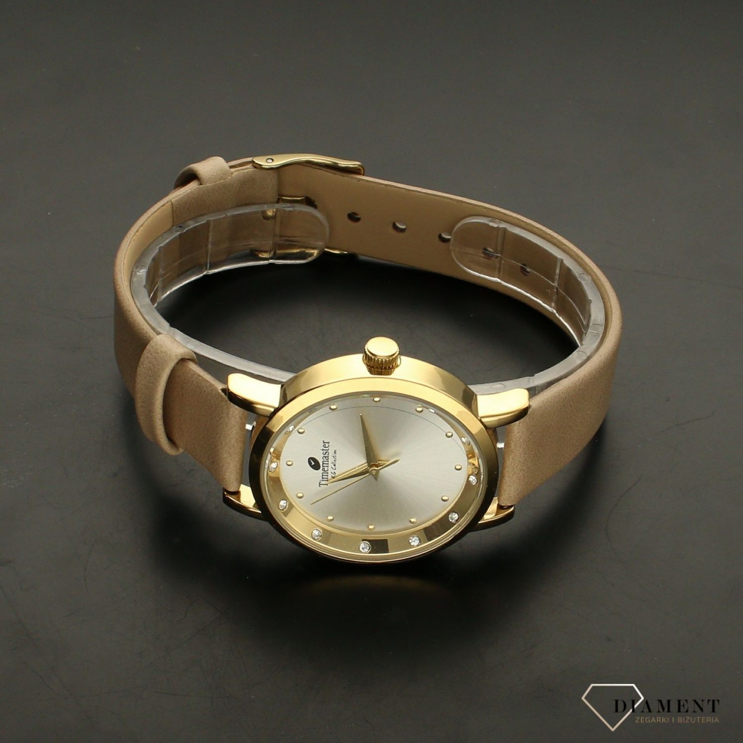 Zegarek damski na pasku beżowym Timemaster 205-19 jpg.jpg
