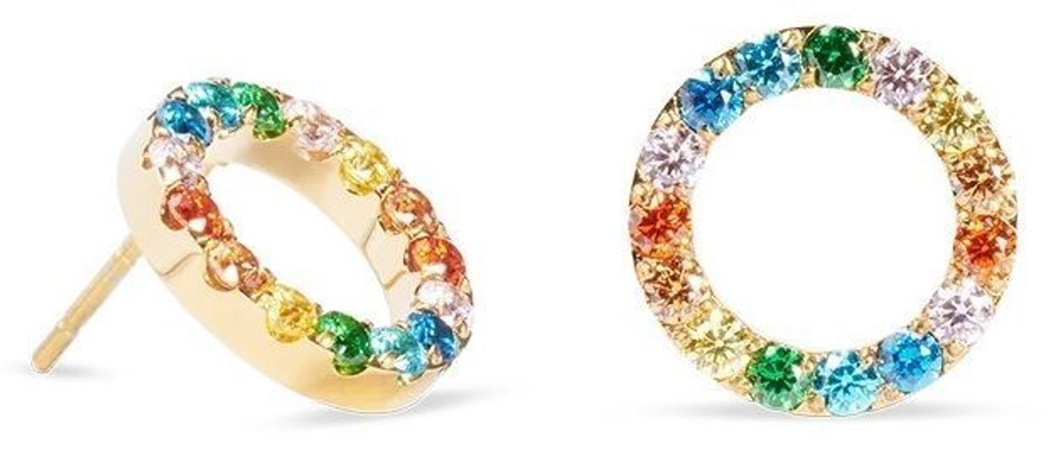 Kolczyki damskie Coeur De Lion wielokolorowe 205721-1516. ✨ Kolczyki Coeur De Lion – Sparkling Circle Złoto-Wielokolorowe 🌈1.jpg