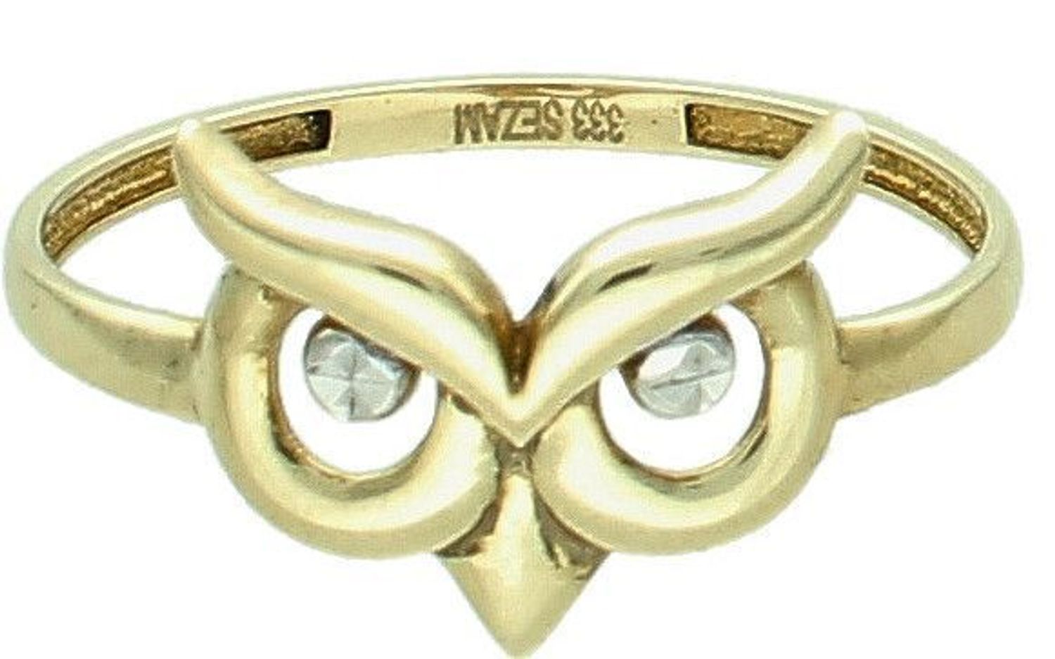 Złoty pierścionek damski 333 sowa z cyrkoniami 206071 (2).jpg