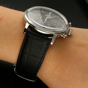 Skórzane paski do zegarków Imola FLUCO Wytrzymały i solidny pasek do zegarka, niemieckiej marki FLUCO w kolorze czarnym został wykonany z bardzo wytrzymałej i wygodnej w użytkowaniu skóry bydlęcej ⌚Paski na każdą okaz.jpg