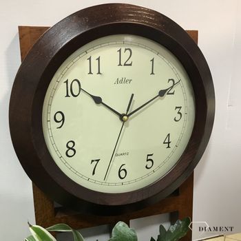 Drewniany zegar ścienny zegar marki Adler 21001W.jpg