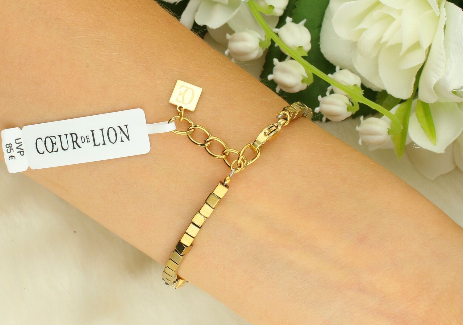 Bransoletka damska Coeur De Lion Sparkling Cubes Fusion Chain 210030-1516.jpg