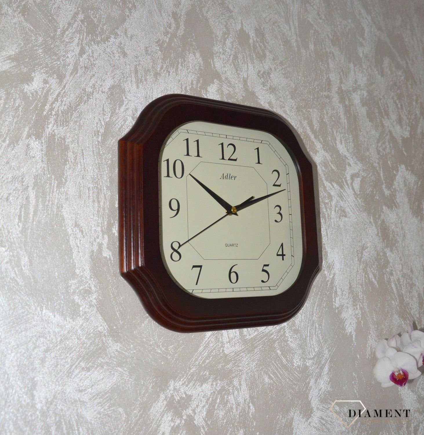 Zegar ścienny drewniany niemiecki Adler 21005W (2).JPG