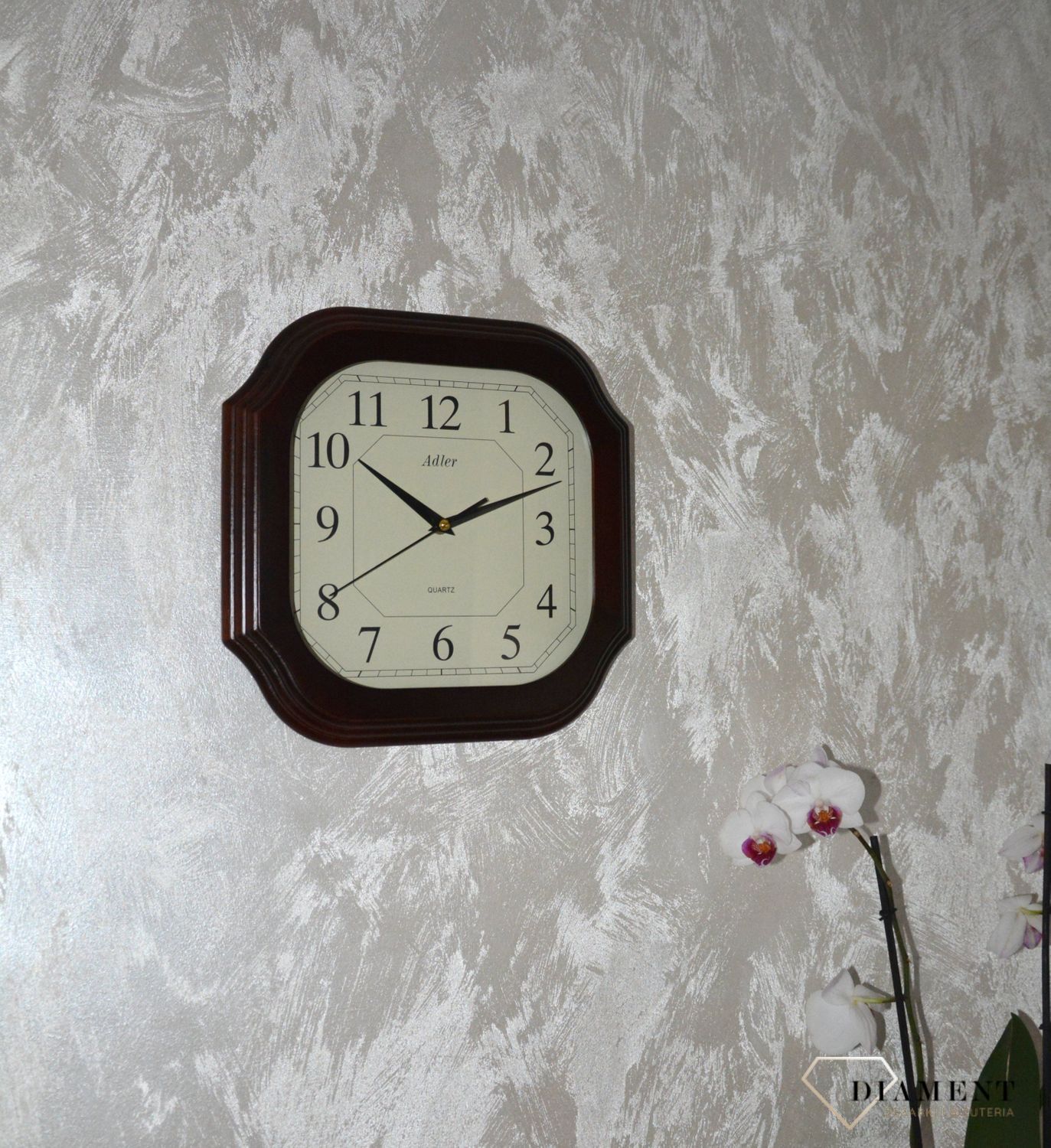 Zegar ścienny drewniany niemiecki Adler 21005W (2).JPG