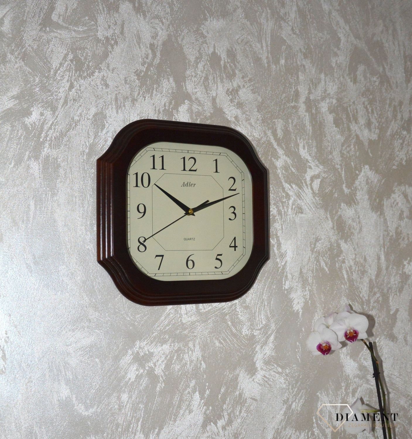 Zegar ścienny drewniany niemiecki Adler 21005W (2).JPG