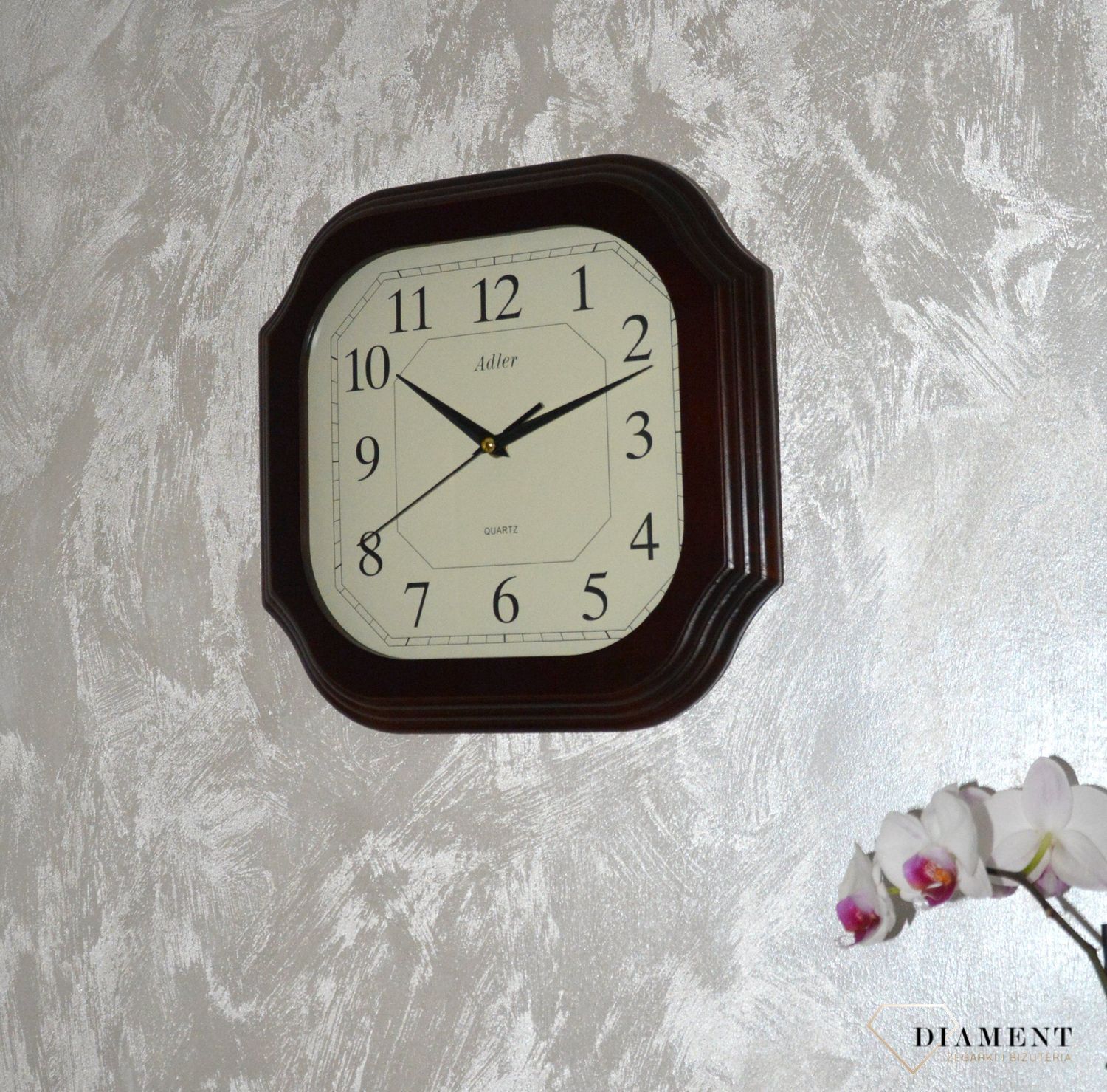 Zegar ścienny drewniany niemiecki Adler 21005W (2).JPG